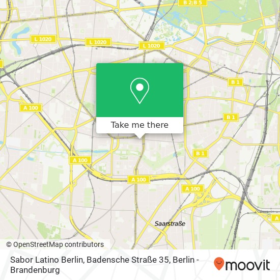 Карта Sabor Latino Berlin, Badensche Straße 35