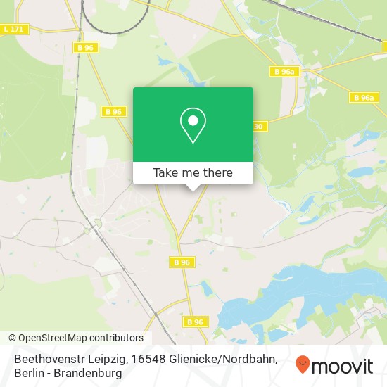 Карта Beethovenstr Leipzig, 16548 Glienicke / Nordbahn