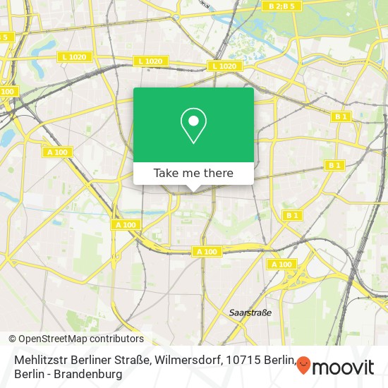 Карта Mehlitzstr Berliner Straße, Wilmersdorf, 10715 Berlin