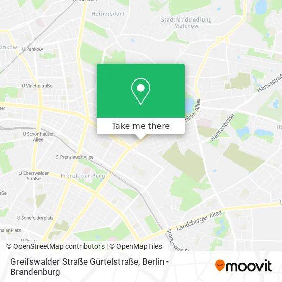 Карта Greifswalder Straße Gürtelstraße