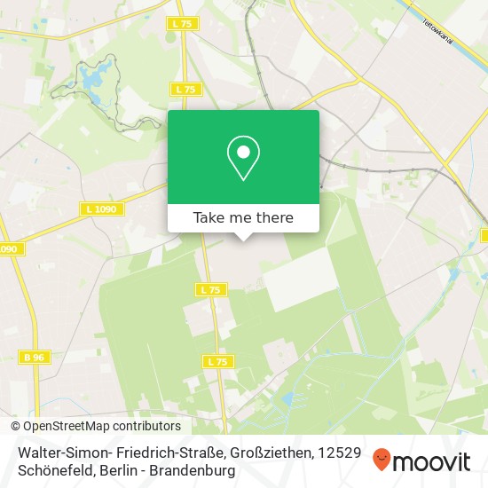 Карта Walter-Simon- Friedrich-Straße, Großziethen, 12529 Schönefeld