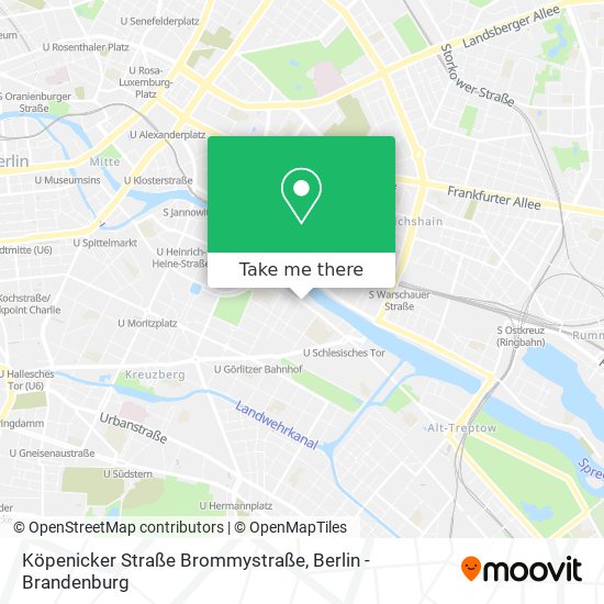 Köpenicker Straße Brommystraße map