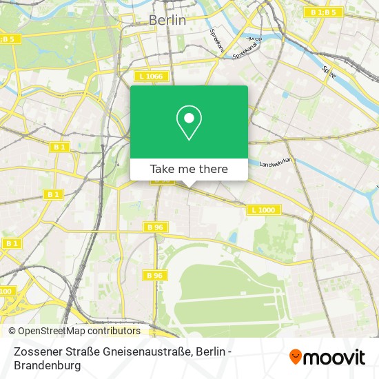 Zossener Straße Gneisenaustraße map