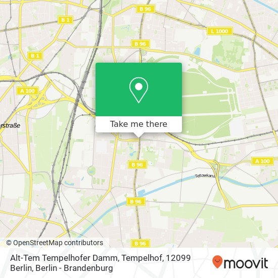 Карта Alt-Tem Tempelhofer Damm, Tempelhof, 12099 Berlin
