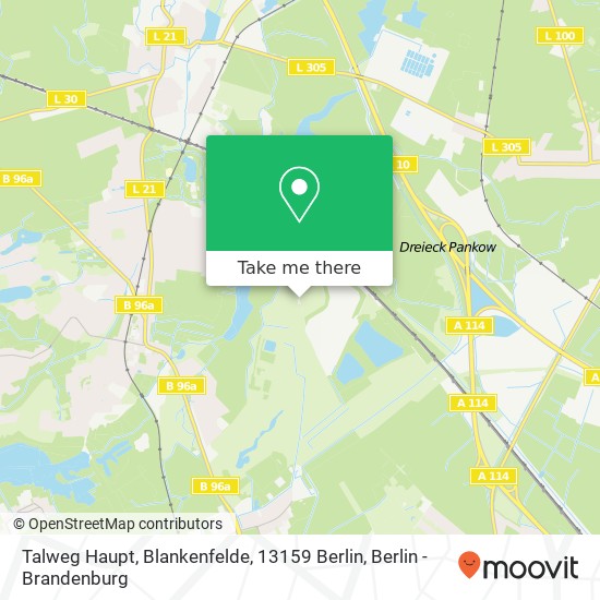 Talweg Haupt, Blankenfelde, 13159 Berlin map