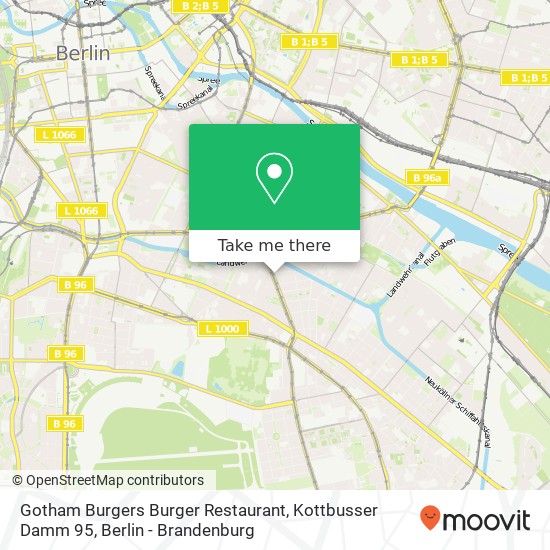 Gotham Burgers Burger Restaurant, Kottbusser Damm 95 map