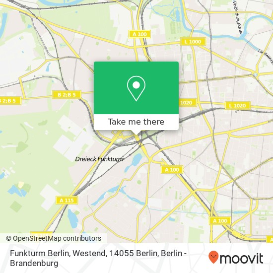 Карта Funkturm Berlin, Westend, 14055 Berlin