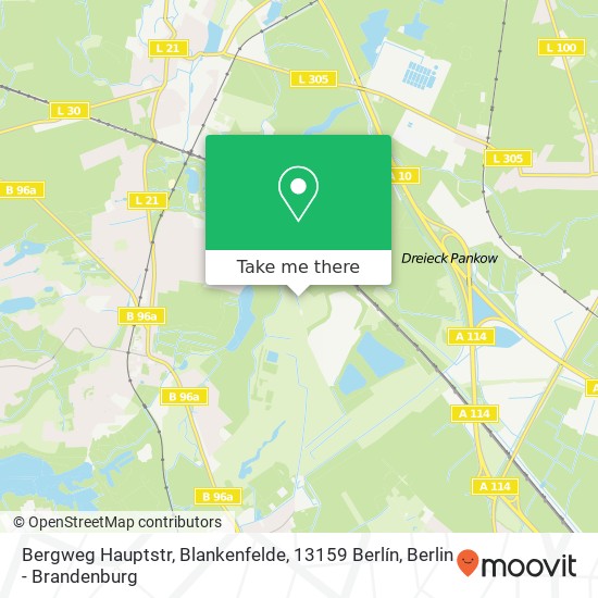 Карта Bergweg Hauptstr, Blankenfelde, 13159 Berlín