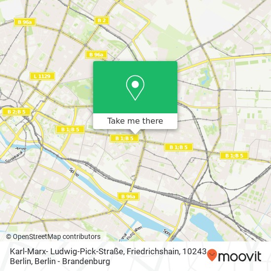 Karl-Marx- Ludwig-Pick-Straße, Friedrichshain, 10243 Berlin map