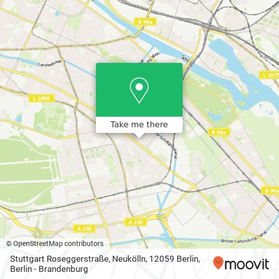 Карта Stuttgart Roseggerstraße, Neukölln, 12059 Berlin