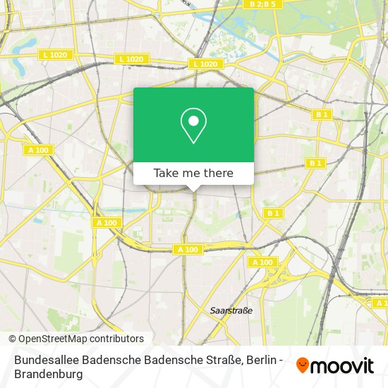 Карта Bundesallee Badensche Badensche Straße