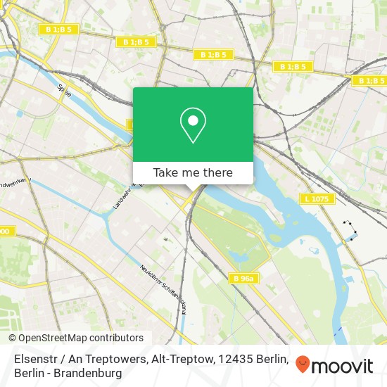 Elsenstr / An Treptowers, Alt-Treptow, 12435 Berlin map