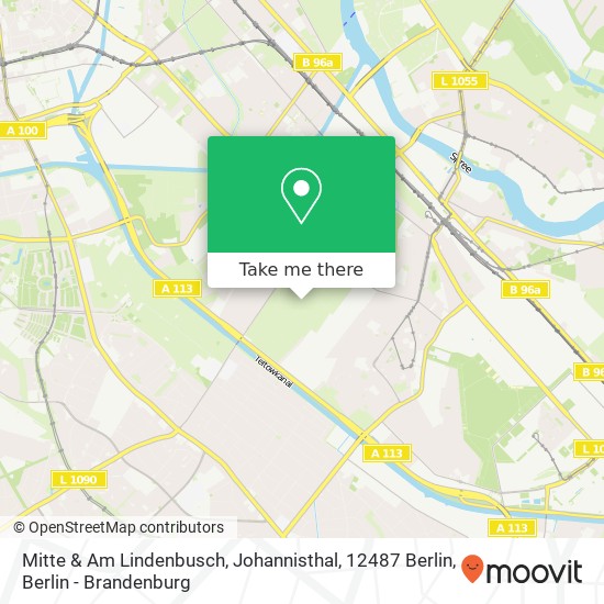 Карта Mitte & Am Lindenbusch, Johannisthal, 12487 Berlin