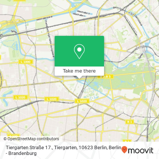 Карта Tiergarten Straße 17., Tiergarten, 10623 Berlin