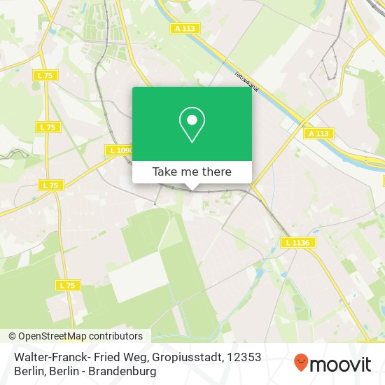 Walter-Franck- Fried Weg, Gropiusstadt, 12353 Berlin map