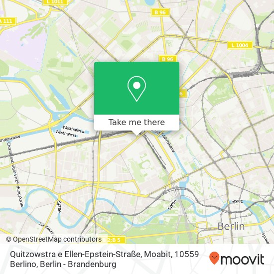 Карта Quitzowstra e Ellen-Epstein-Straße, Moabit, 10559 Berlino