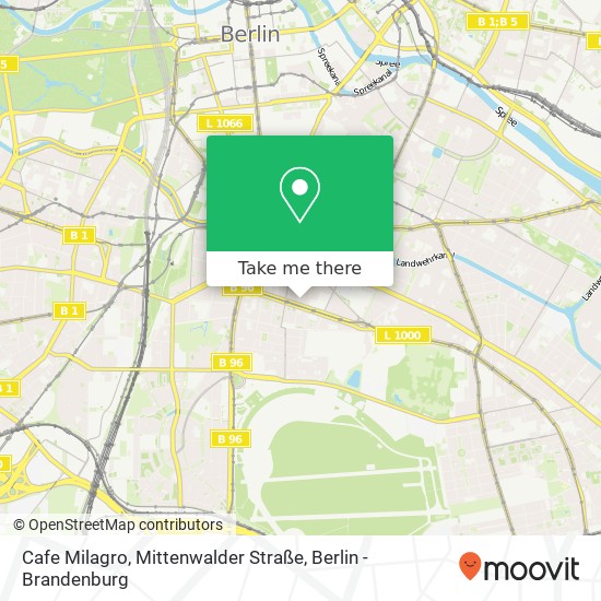 Карта Cafe Milagro, Mittenwalder Straße