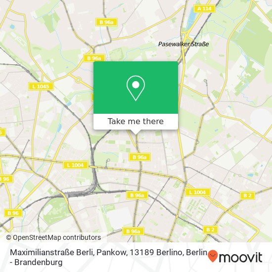 Карта Maximilianstraße Berli, Pankow, 13189 Berlino