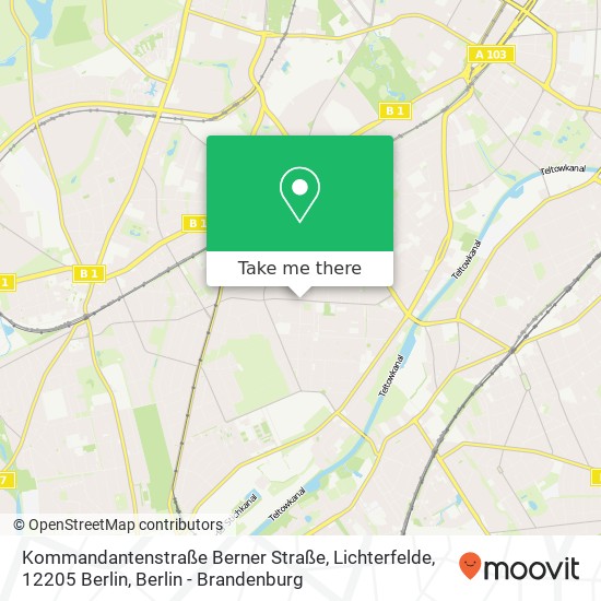 Kommandantenstraße Berner Straße, Lichterfelde, 12205 Berlin map