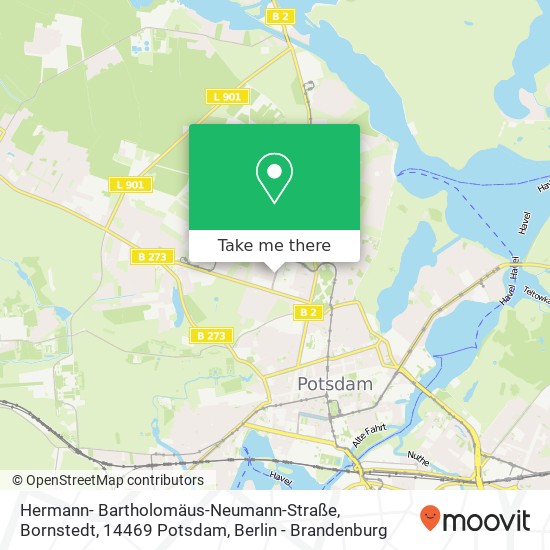 Карта Hermann- Bartholomäus-Neumann-Straße, Bornstedt, 14469 Potsdam