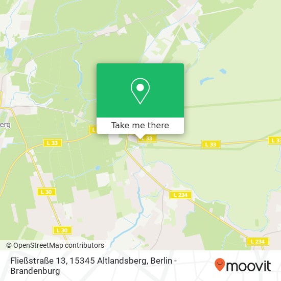 Карта Fließstraße 13, 15345 Altlandsberg