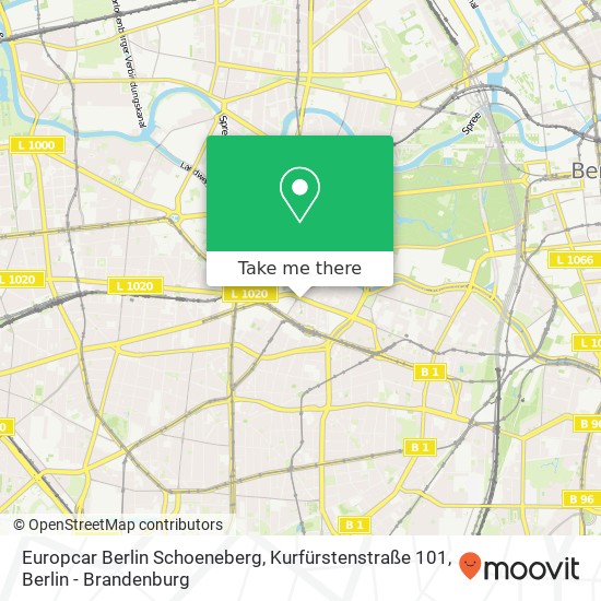 Карта Europcar Berlin Schoeneberg, Kurfürstenstraße 101