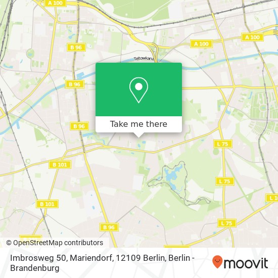 Карта Imbrosweg 50, Mariendorf, 12109 Berlin