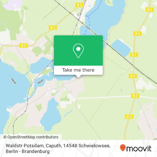 Карта Waldstr Potsdam, Caputh, 14548 Schwielowsee