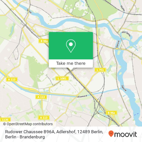 Rudower Chaussee B96A, Adlershof, 12489 Berlin map