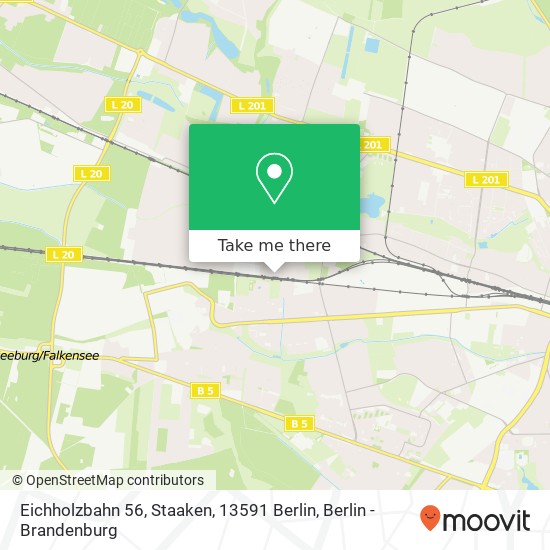 Карта Eichholzbahn 56, Staaken, 13591 Berlin