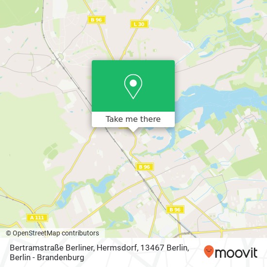 Карта Bertramstraße Berliner, Hermsdorf, 13467 Berlin