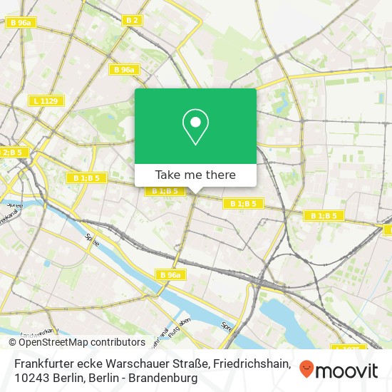 Карта Frankfurter ecke Warschauer Straße, Friedrichshain, 10243 Berlin