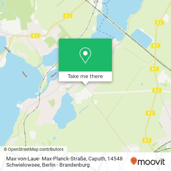 Карта Max-von-Laue- Max-Planck-Straße, Caputh, 14548 Schwielowsee