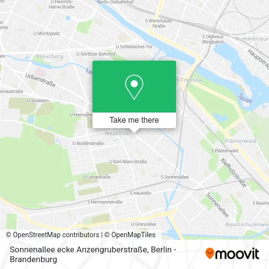 Карта Sonnenallee ecke Anzengruberstraße