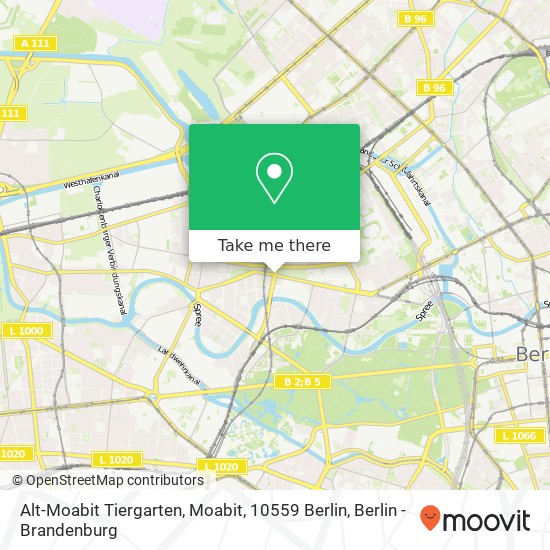 Карта Alt-Moabit Tiergarten, Moabit, 10559 Berlin