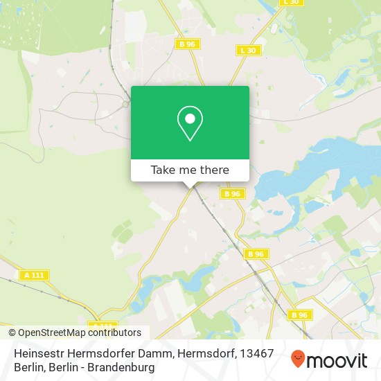 Карта Heinsestr Hermsdorfer Damm, Hermsdorf, 13467 Berlin