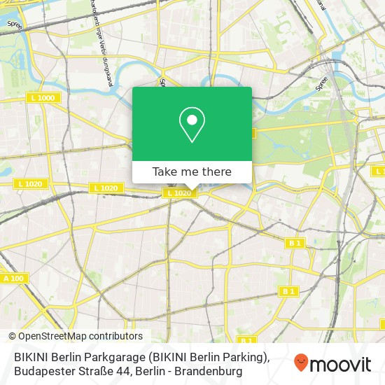 Карта BIKINI Berlin Parkgarage (BIKINI Berlin Parking), Budapester Straße 44