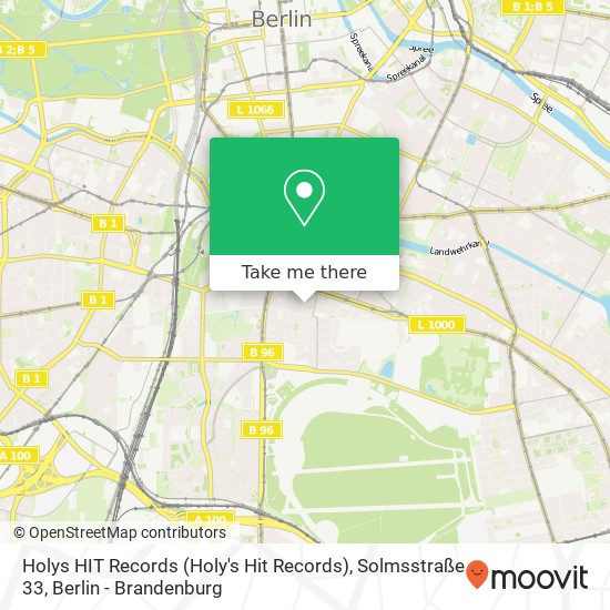 Карта Holys HIT Records (Holy's Hit Records), Solmsstraße 33