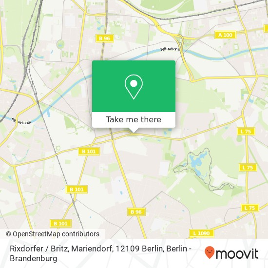 Карта Rixdorfer / Britz, Mariendorf, 12109 Berlin