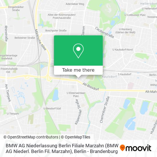 BMW AG Niederlassung Berlin Filiale Marzahn (BMW AG Niederl. Berlin Fil. Marzahn) map