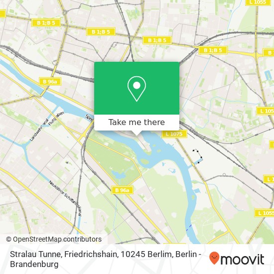 Карта Stralau Tunne, Friedrichshain, 10245 Berlim