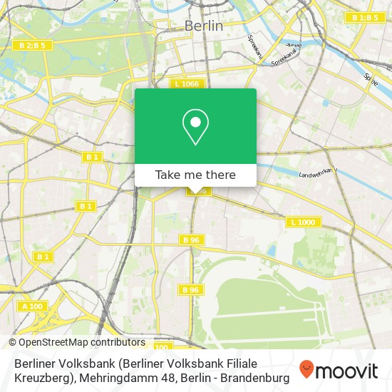 Berliner Volksbank (Berliner Volksbank Filiale Kreuzberg), Mehringdamm 48 map