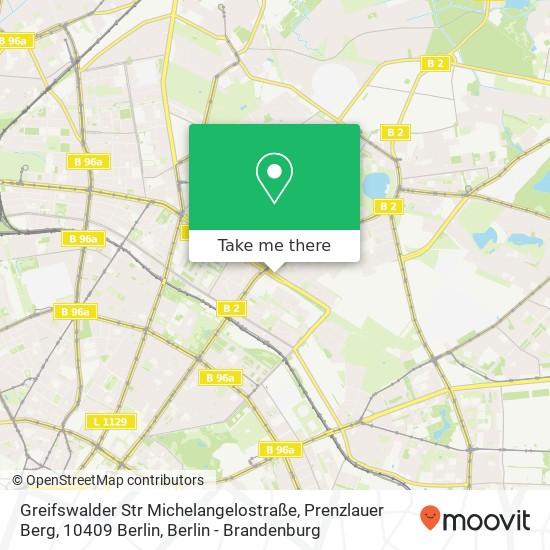 Карта Greifswalder Str Michelangelostraße, Prenzlauer Berg, 10409 Berlin