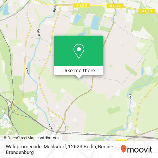Карта Waldpromenade, Mahlsdorf, 12623 Berlin