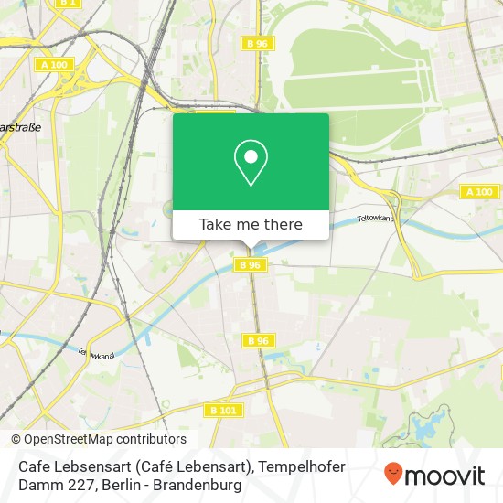Карта Cafe Lebsensart (Café Lebensart), Tempelhofer Damm 227