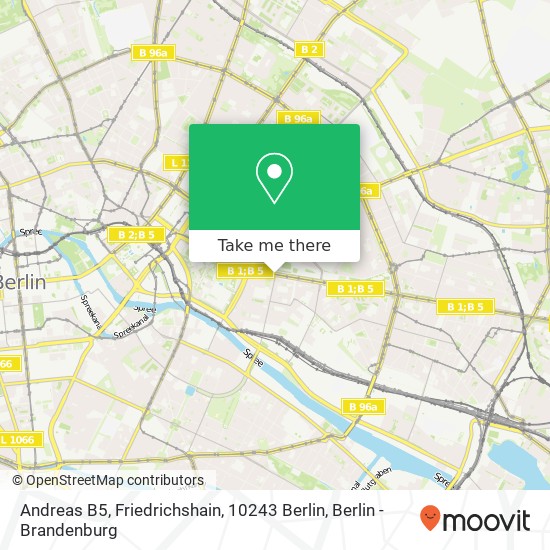 Карта Andreas B5, Friedrichshain, 10243 Berlin