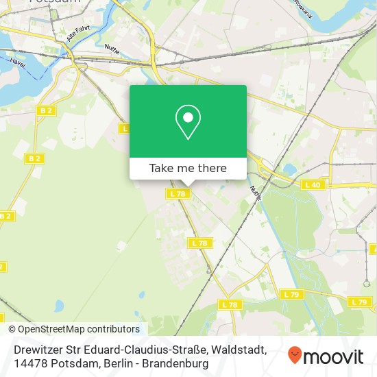 Drewitzer Str Eduard-Claudius-Straße, Waldstadt, 14478 Potsdam map