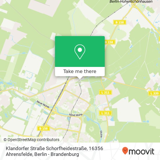 Карта Klandorfer Straße Schorfheidestraße, 16356 Ahrensfelde