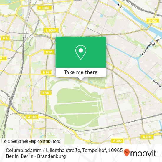 Карта Columbiadamm / Lilienthalstraße, Tempelhof, 10965 Berlin