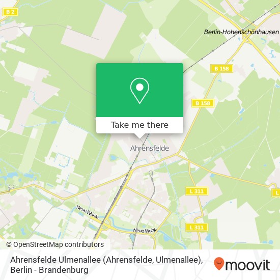 Ahrensfelde Ulmenallee (Ahrensfelde, Ulmenallee) map